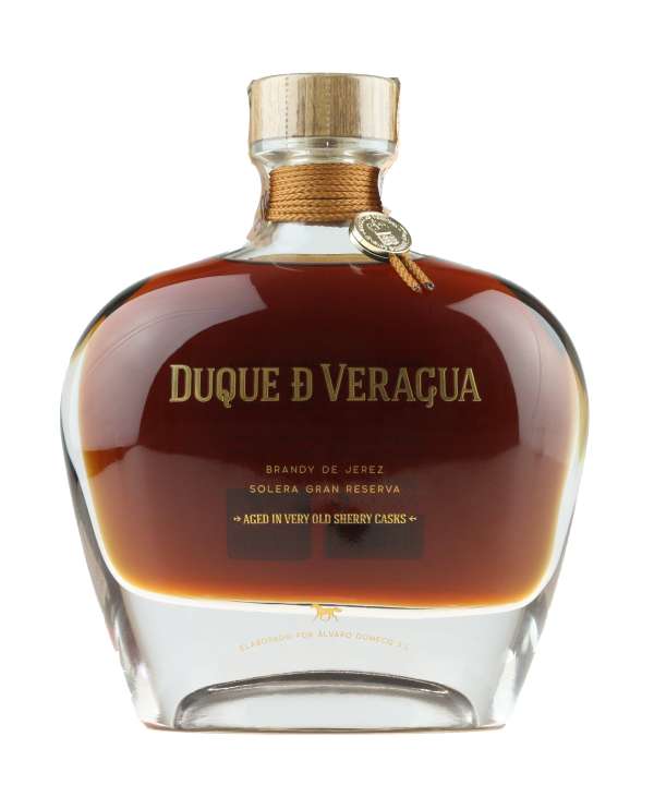 Brandy de Jerez DUQUE de VERAGUA Solera Reserva, Álvaro Domecq v drevenej kazete